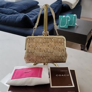 Coach Optic Lurex Evening Handbag BallSnap Closure